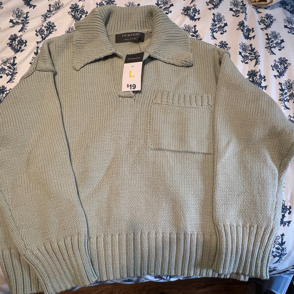 Primark Green Cardigan Classic Knit Sweater